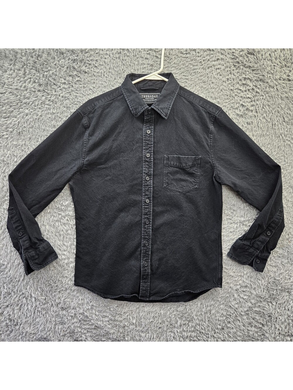THURSDAY Boot Co. Solid Shirt Medium Brushed Cotton Flannel Black